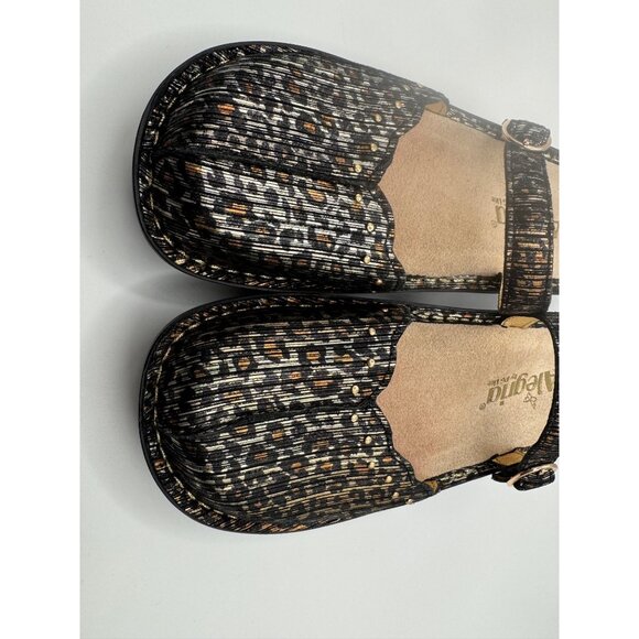 Alegria Tuscany Black Metallic Gold Leopard Print Mary Jane Clogs 36 US 6/6.5 main image 11